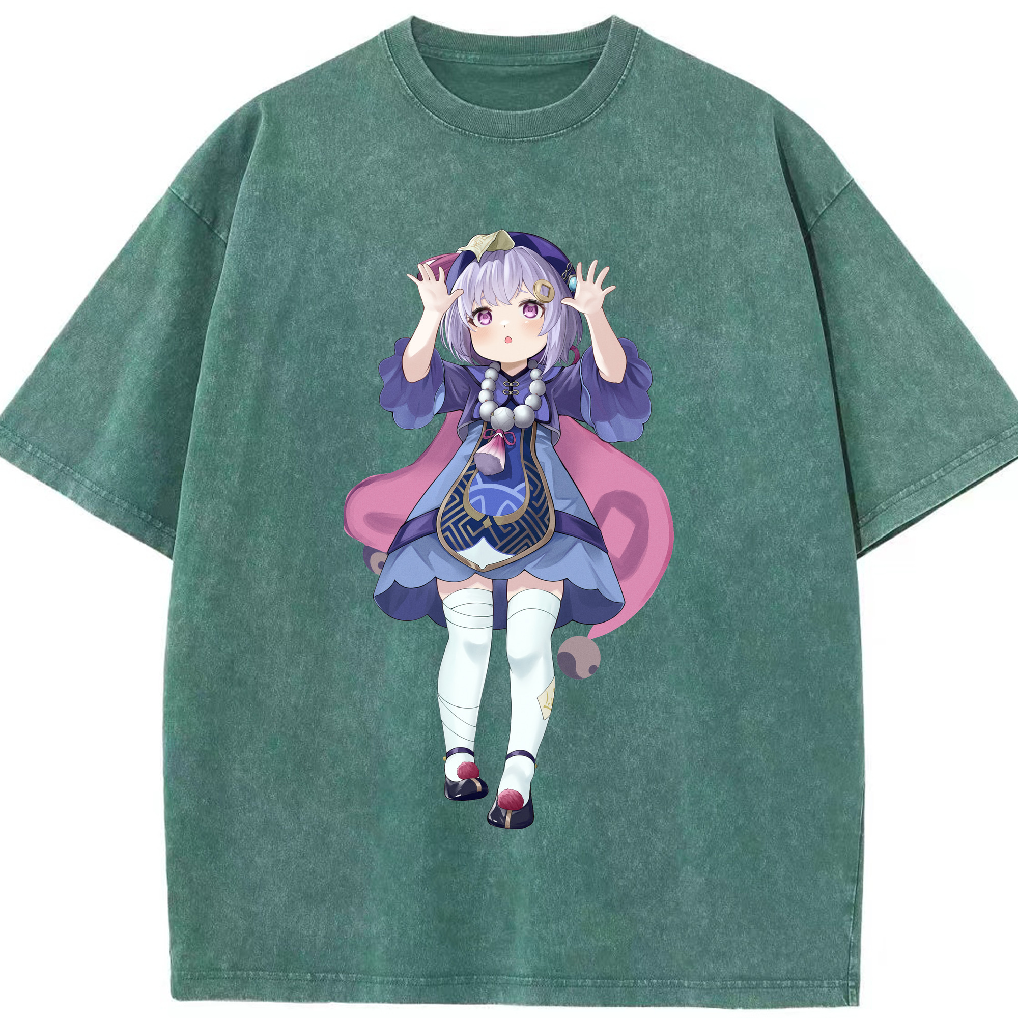 げんし神 七七 なな  genshin Nana 綿100% ヴィンテージ風 半袖Tシャツ（フロントプリント）